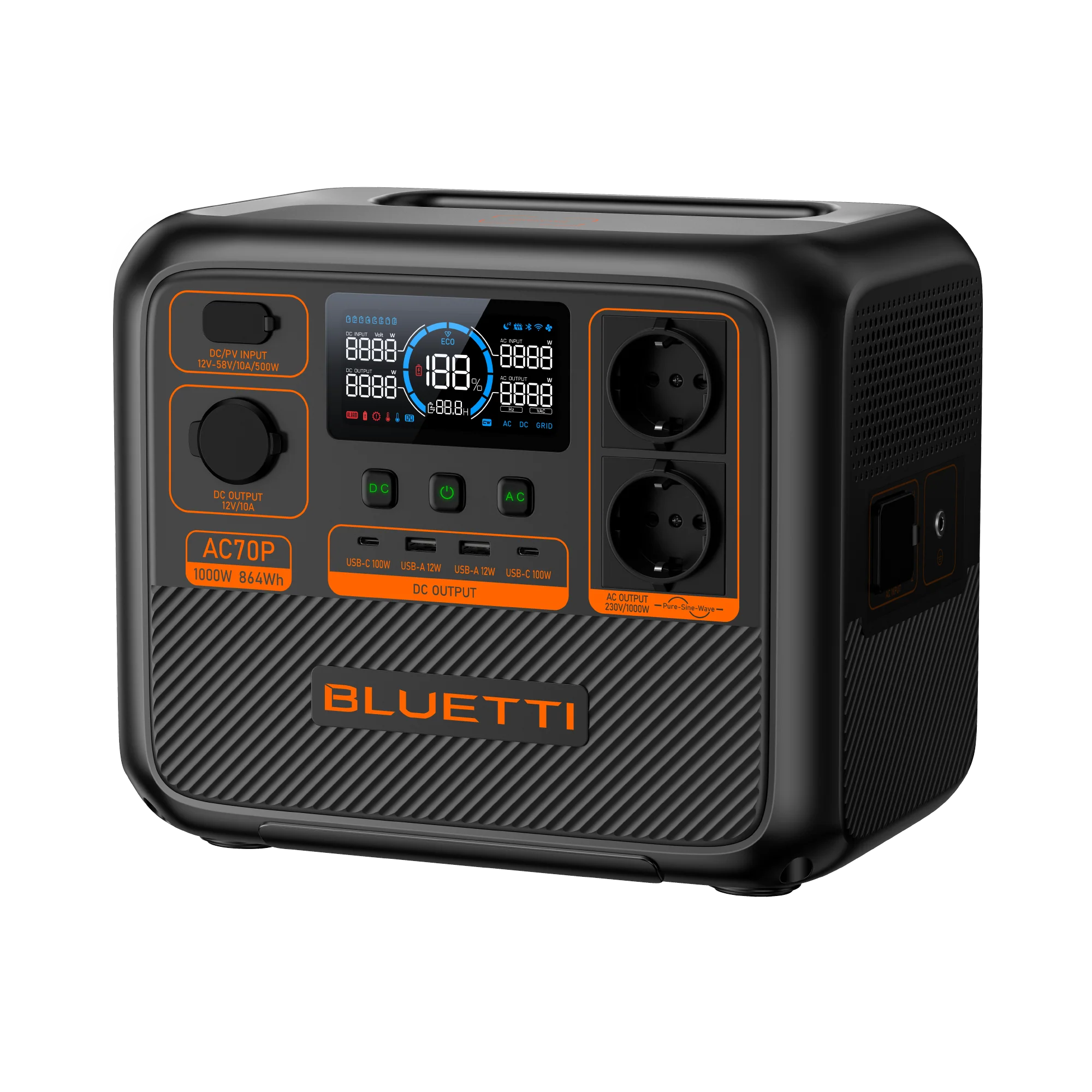 BLUETTI AC70P Station électrique portable | 1000 W / 864 Wh - Image 3