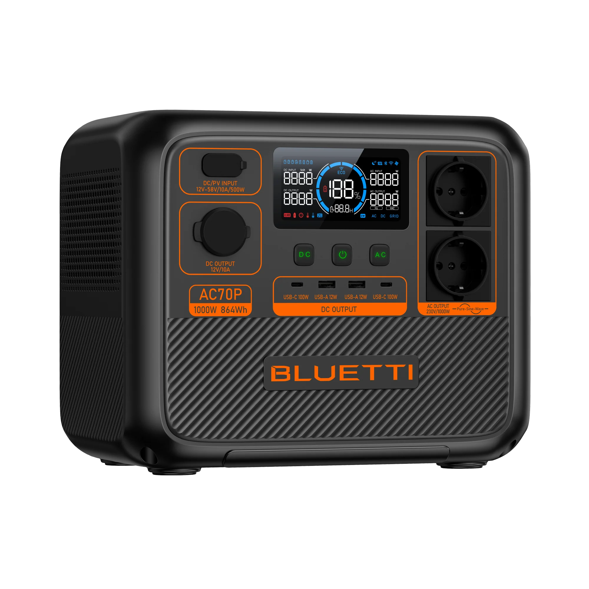 BLUETTI AC70P Station électrique portable | 1000 W / 864 Wh - Image 4