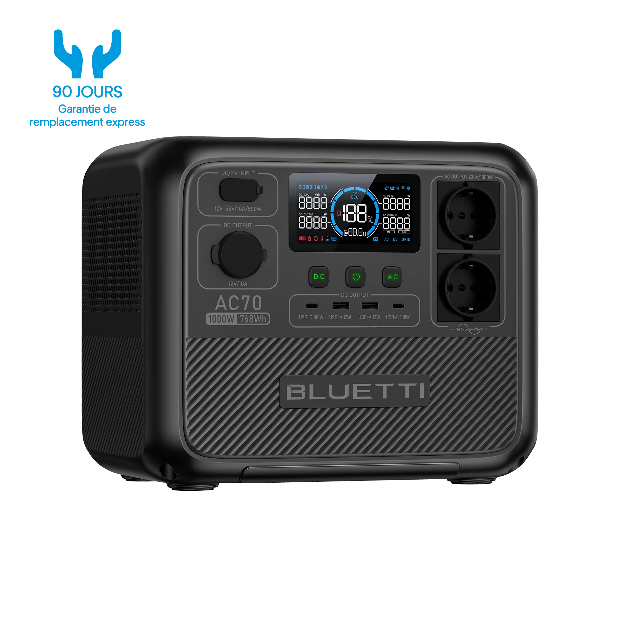 BLUETTI AC70 Station électrique portable | 1000 W / 768 Wh (AMZ) - Image 2