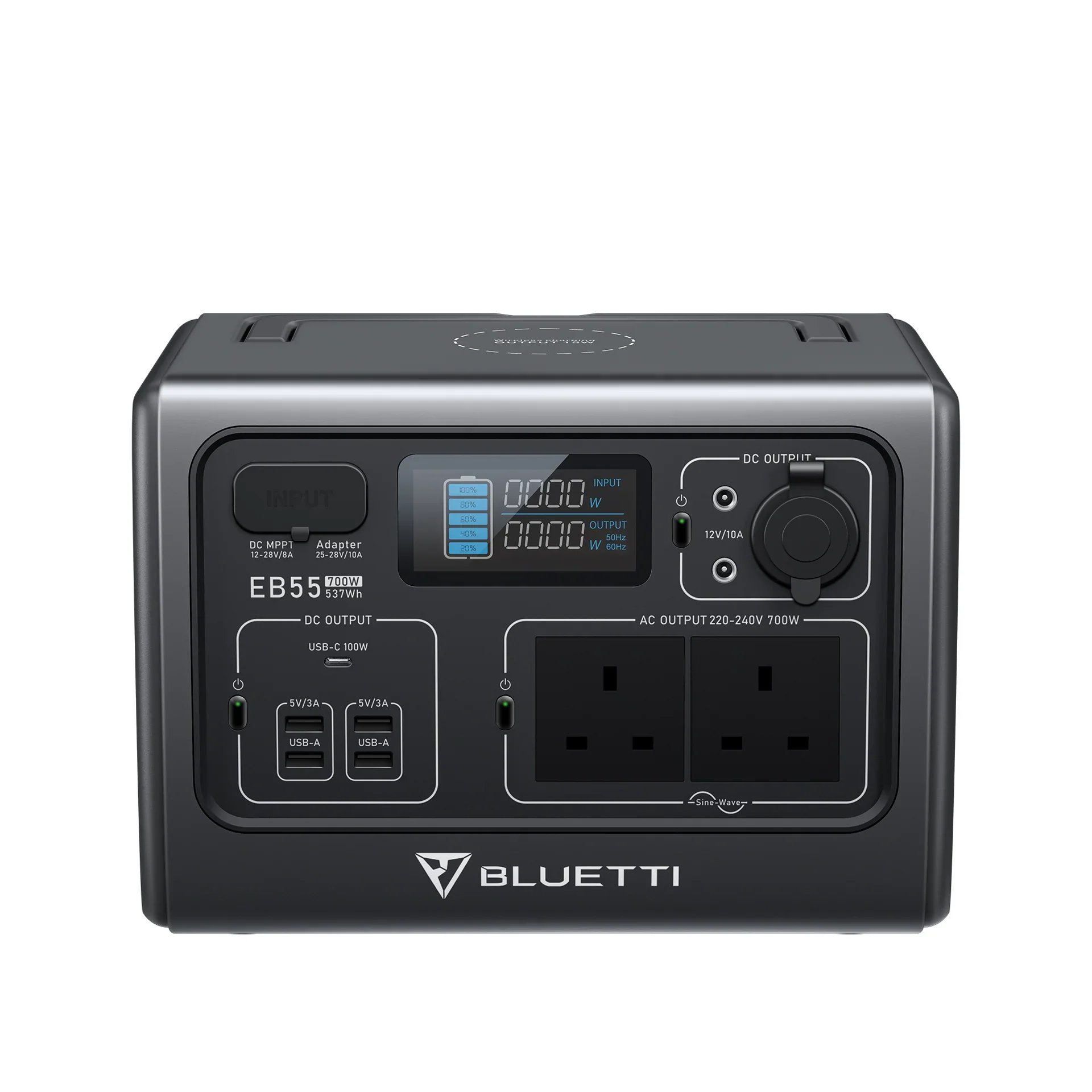 BLUETTI EB55 Station électrique portable | 700 W / 537 Wh（Prise de type UK - Adaptateur UE non fourni） - Image 3